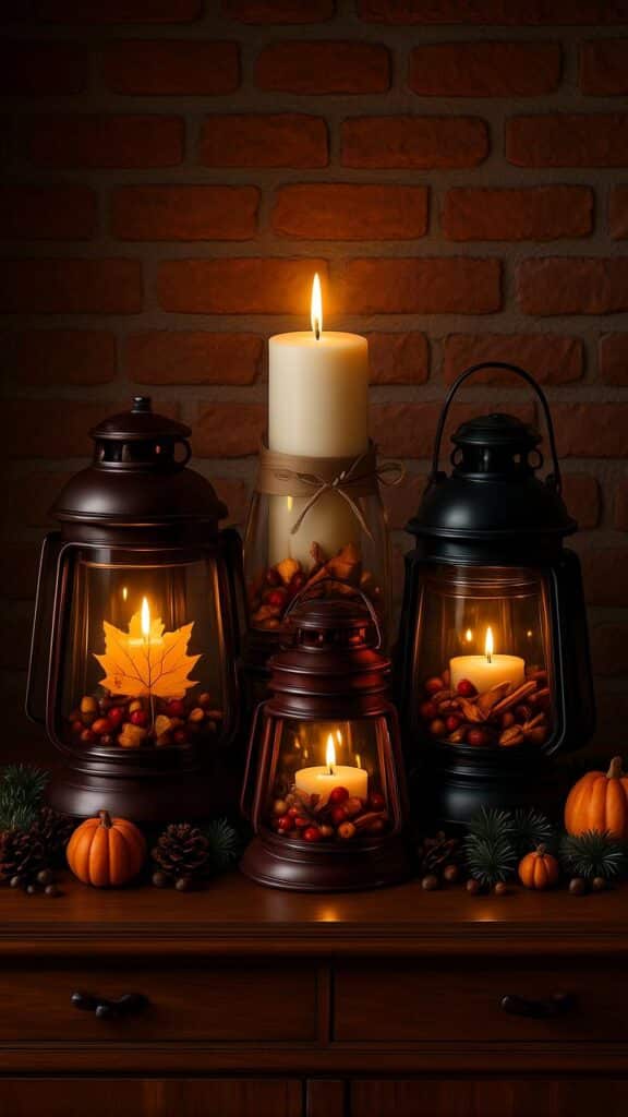 Floating Candles in Autumn Bowls