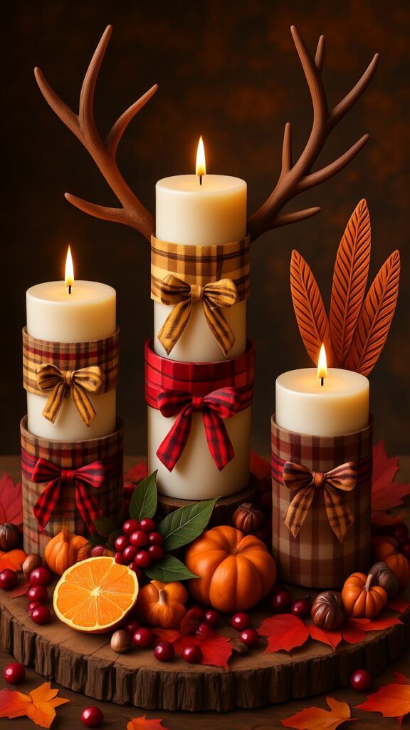 Burlap-Wrapped Candles