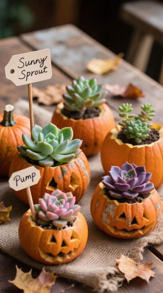 Succulent Pumpkin Planters