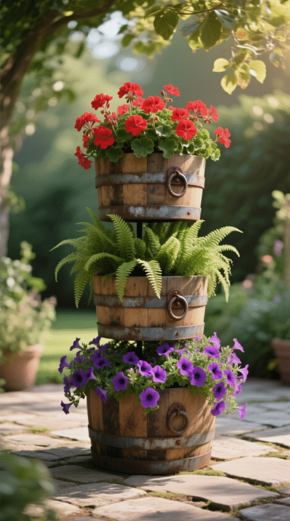 Tiered Barrel Planter