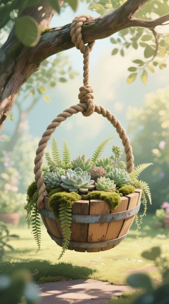 Barrel Swing Planter