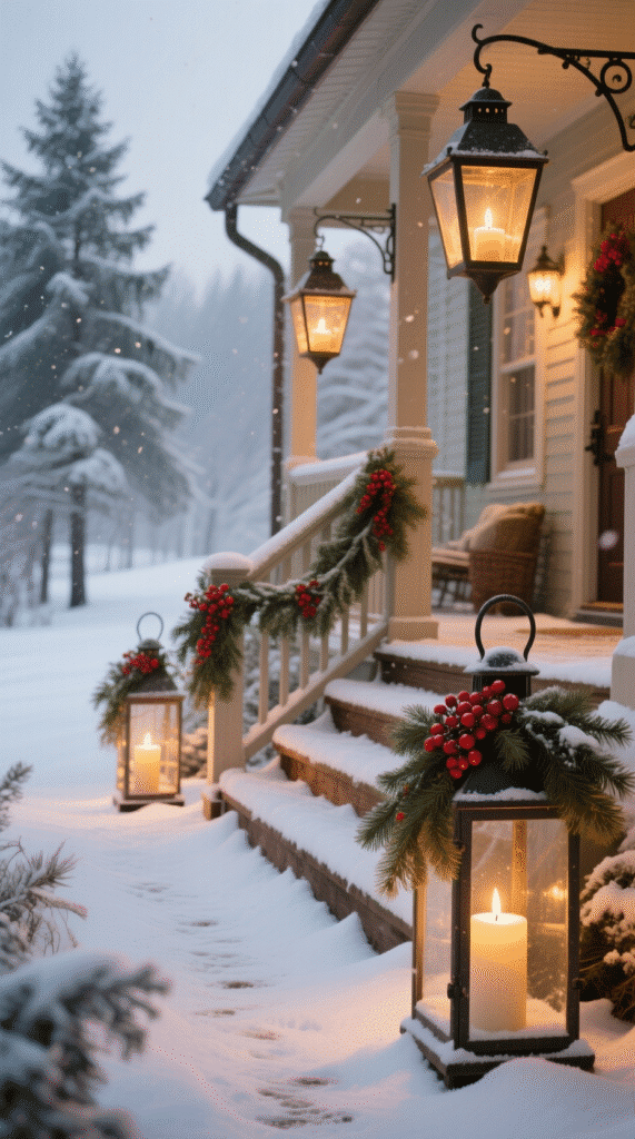 Cozy Candle Lanterns Outside
