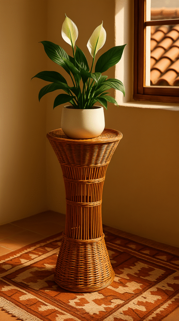 Wicker Basket Stand