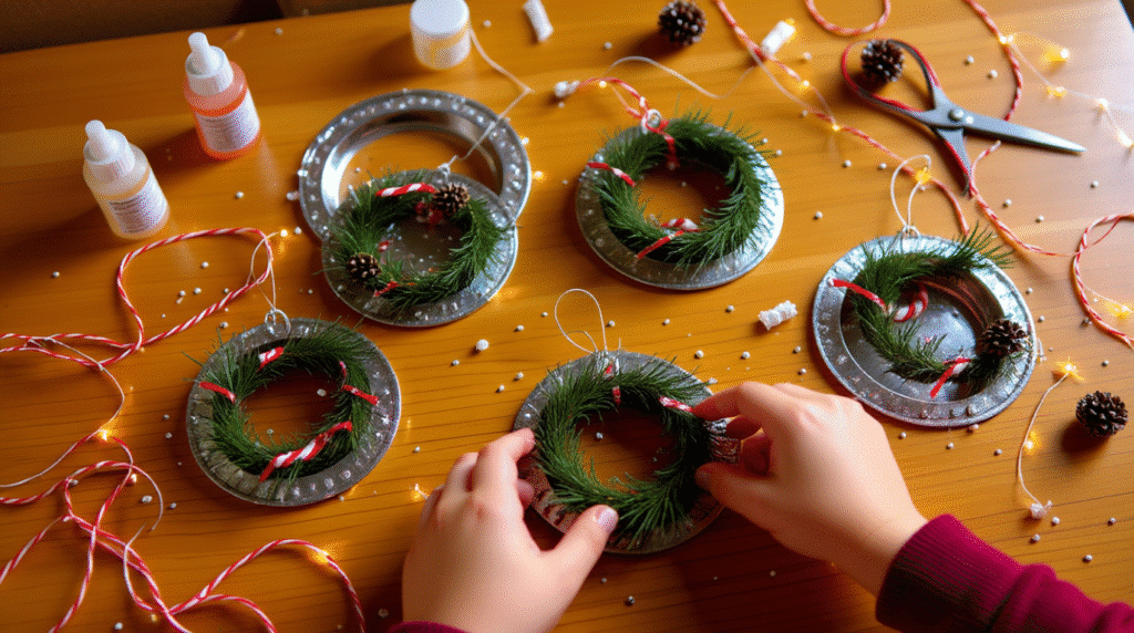 Mini Wreaths from Shower Curtain Rings
