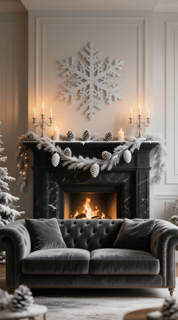 Silver Snowflake Garland