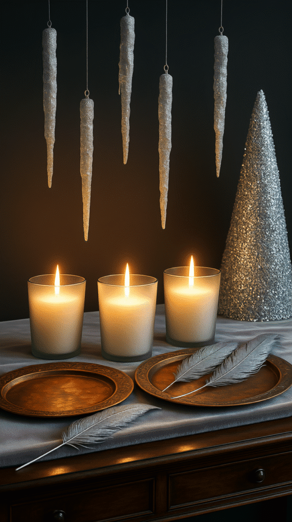 Glittered Silver Branches