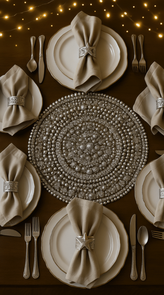 Beaded Silver Tree Skirt