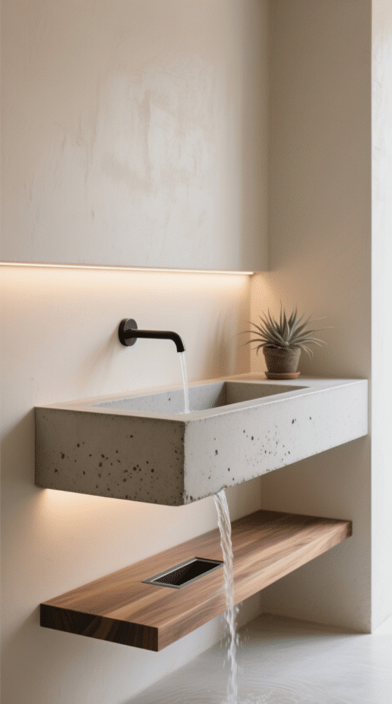 Minimalist Floating Ramp Sink