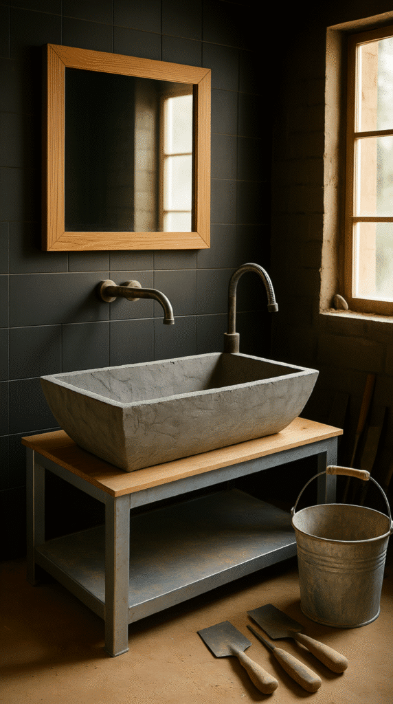 DIY Concrete Trough Sink