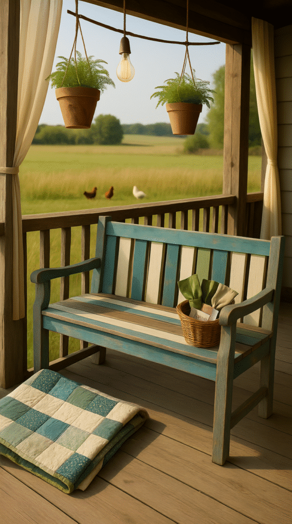 A Bench Built From Mismatched Slats