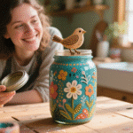 After Painting This Fabulous Design On A Mason Jar She Adds Something That Will Surprise You!
